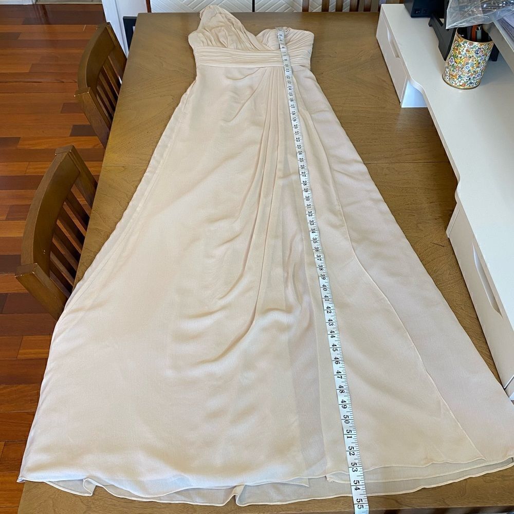 Watters & Watters Bare Pink / Nude Ruched Maxi Gown Size 2 - Picture 9 of 13